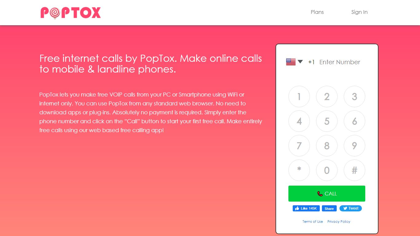Free Internet Calls | Free Online Calls | PopTox